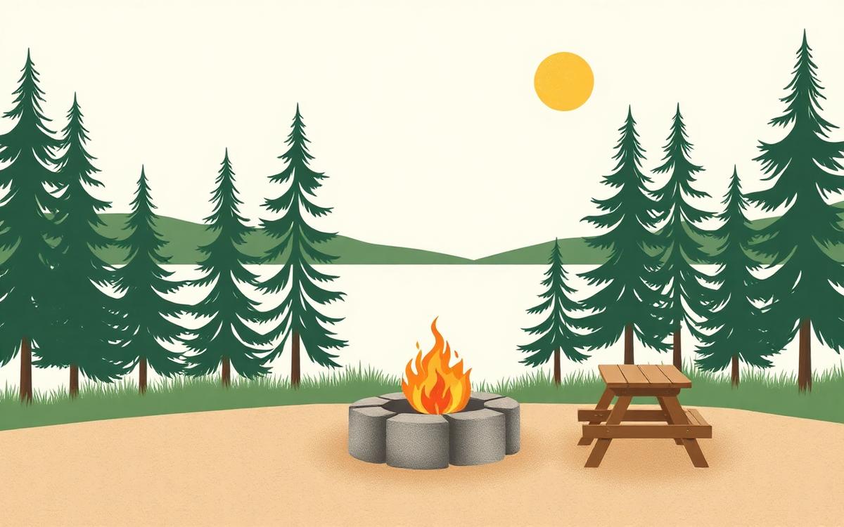 Illustration som visar miljön för grillplats i Lund