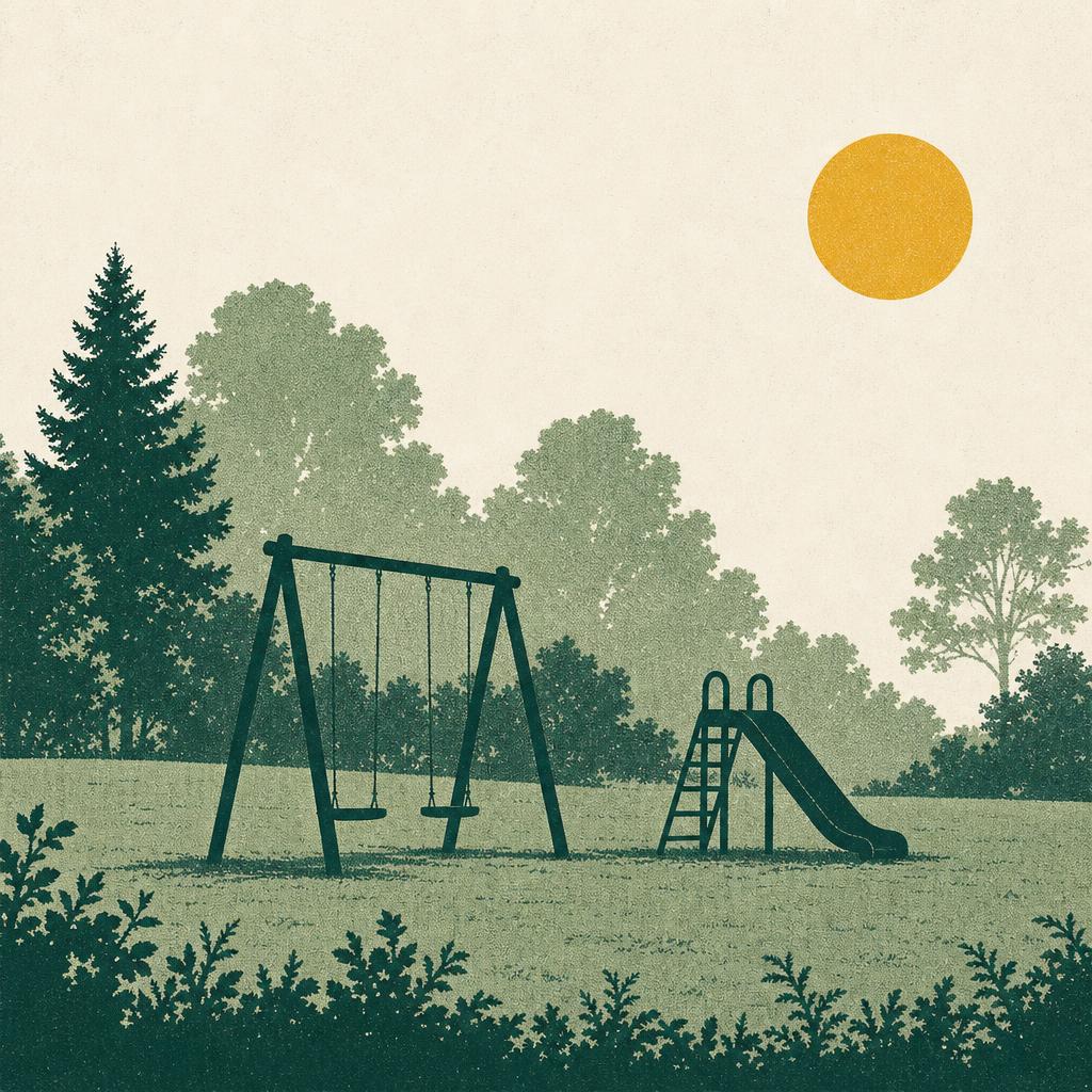Illustration som visar miljön för lekplats i Stockholm