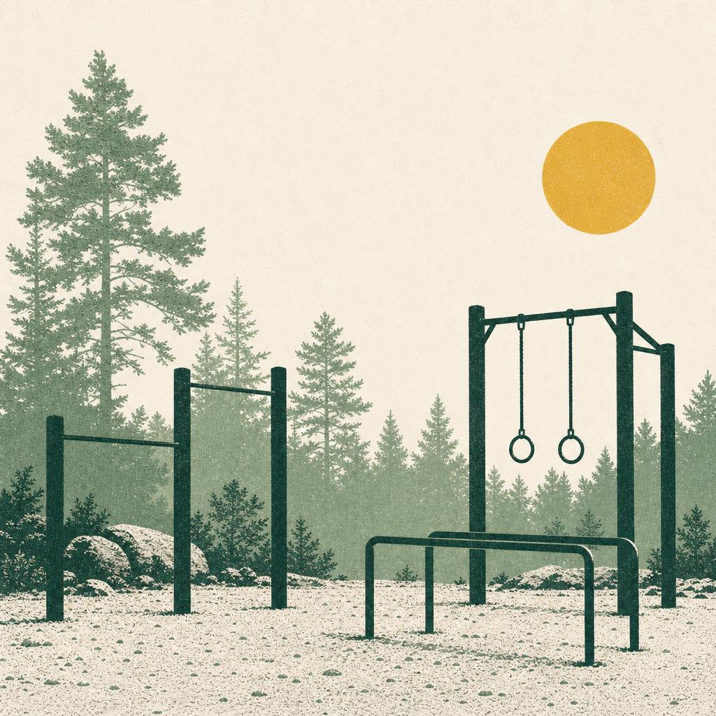 Illustration som visar miljön för utegym i Borås